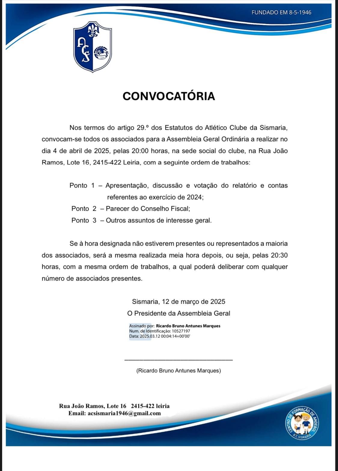 Assembleia Geral Ordinária